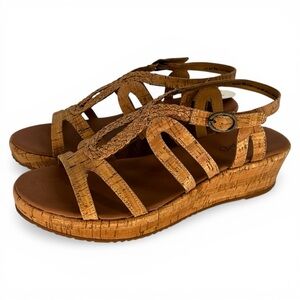 Baretraps Wilma Wedge Sandal Natural Cork Strappy - Size 9